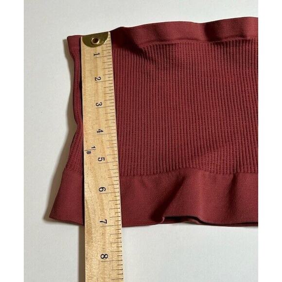 Free People Intimately Tube Top Peplum Hem Ribbed Knit Seamless Pink Size M/L - Picture 4 of 5